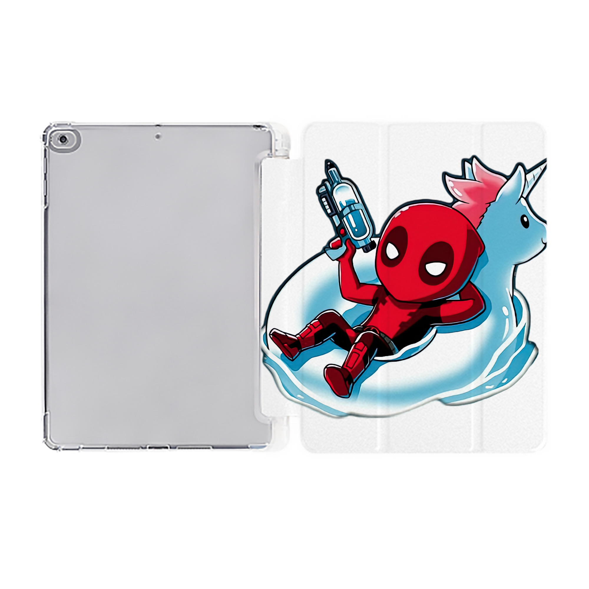 （画像用） Deadpool デッドプール IPad ケース ペン収納付き 三つ折りスタンド PUレザー×シリコン 対応機種9.5/10.5/10.9インチ